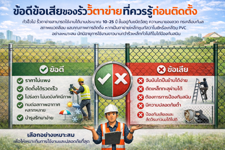 ข้อดีข้อเสียของรั้วตาข่ายที่ควรรู้ก่อนติดตั้ง