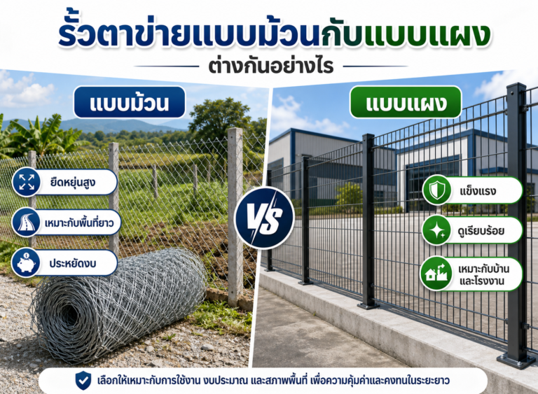 รั้วตาข่ายแบบม้วนกับแบบแผง ต่างกันอย่างไร