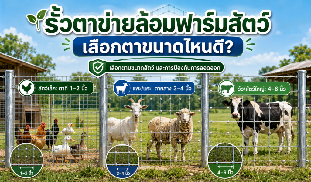 รั้วตาข่ายล้อมฟาร์มสัตว์ต้องเลือกตาขนาดไหน