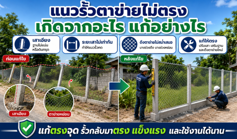 แนวรั้วตาข่ายไม่ตรง เกิดจากอะไรและแก้อย่างไร