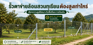 รั้วตาข่ายล้อมสวนทุเรียนต้องสูงเท่าไหร่