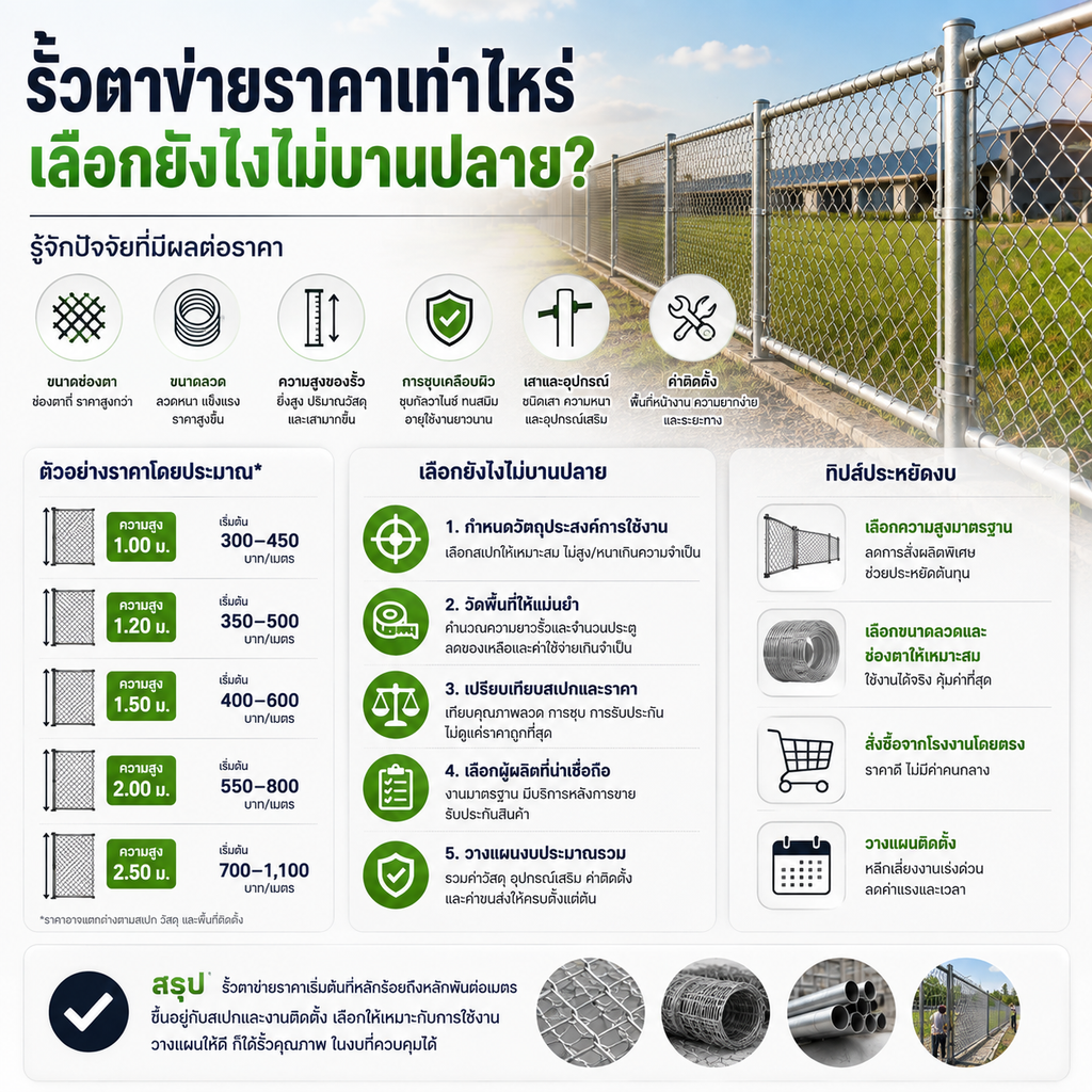 รั้วตาข่ายราคาเท่าไหร่ เลือกยังไงไม่บานปลาย