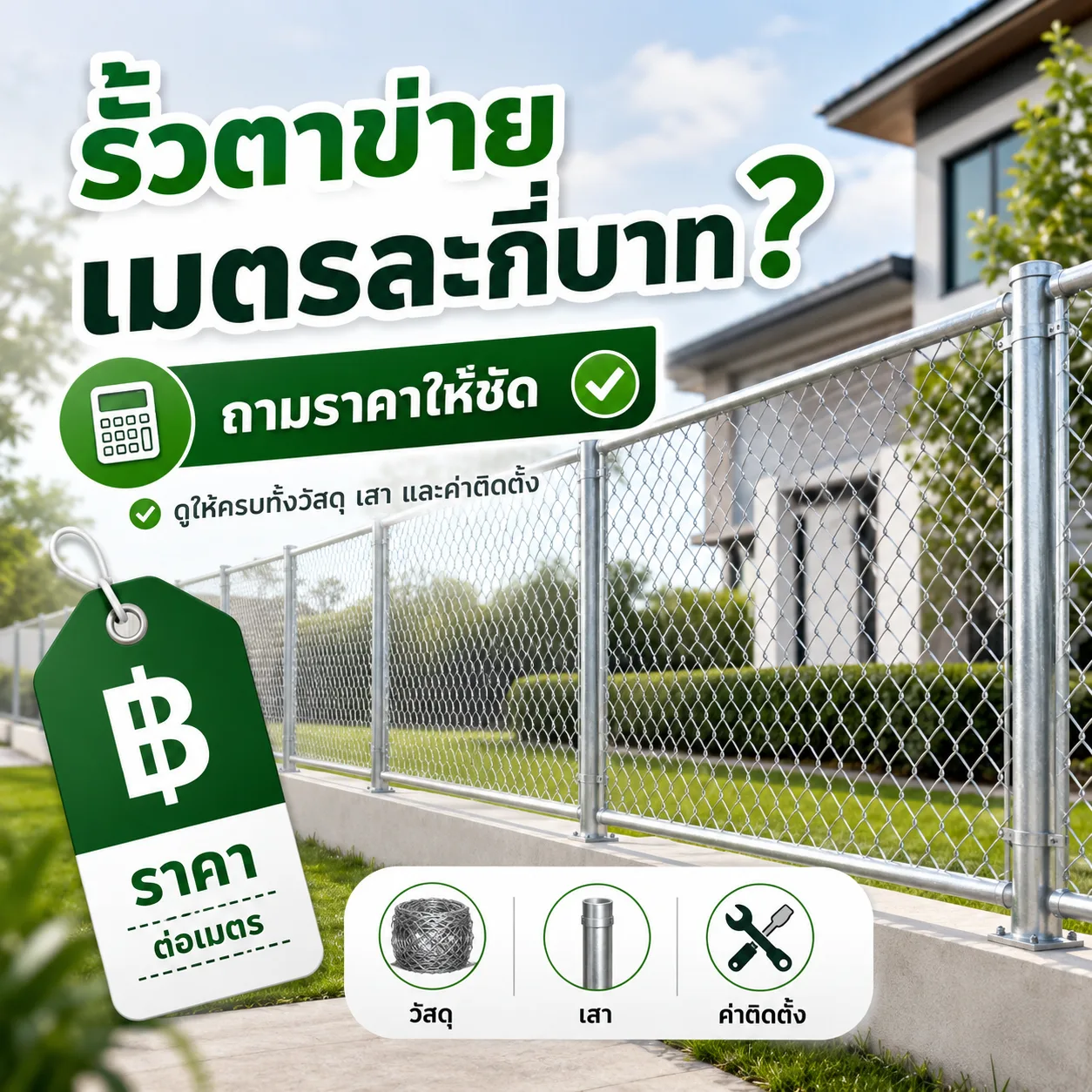 รั้วตาข่ายเมตรละกี่บาท ถามราคาให้ชัด