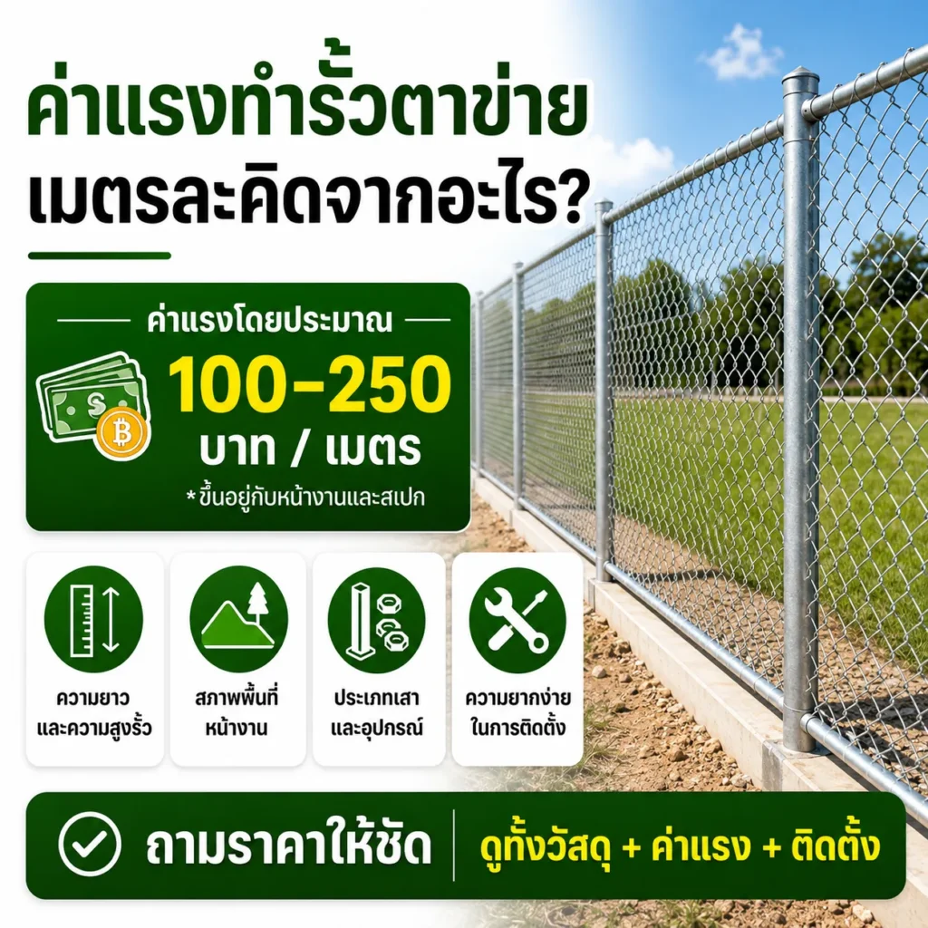ค่าแรงทำรั้วตาข่ายเมตรละ คิดจากอะไรบ้าง