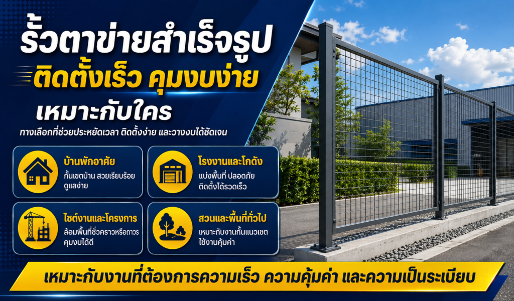 รั้วตาข่ายสำเร็จรูป ติดตั้งเร็ว คุมงบง่าย เหมาะกับใคร