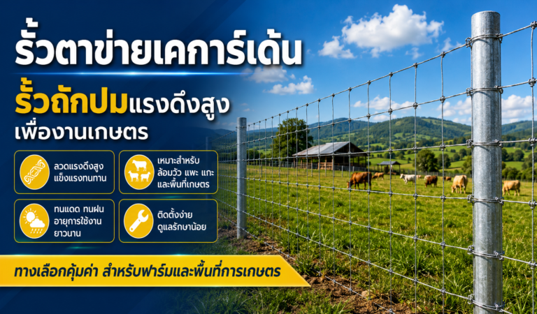 รั้วตาข่ายเคการ์เด้น รั้วถักปมแรงดึงสูงเพื่องานเกษตร