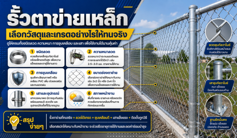 รั้วตาข่ายเหล็ก เลือกวัสดุและเกรดอย่างไรให้ทนจริง