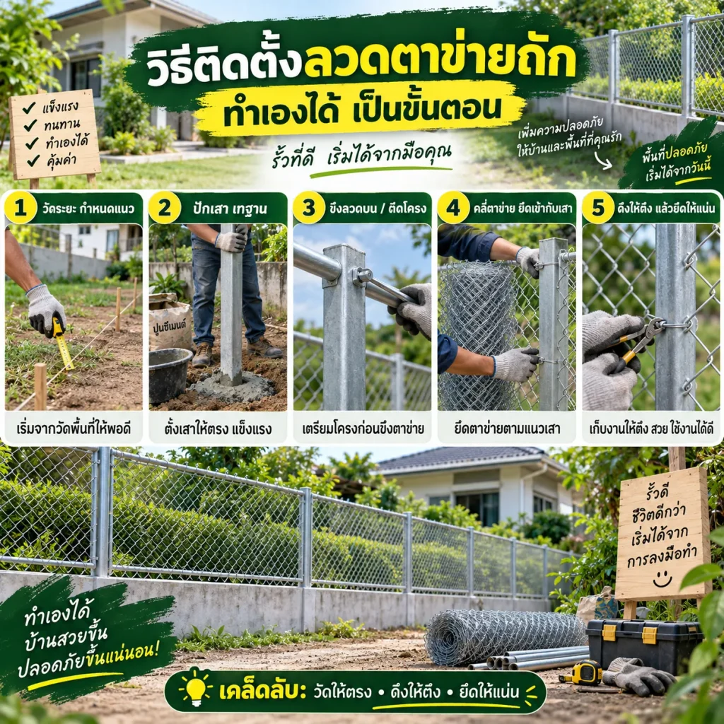 วิธีติดตั้งลวดตาข่ายถัก ทำเองได้เป็นขั้นตอน