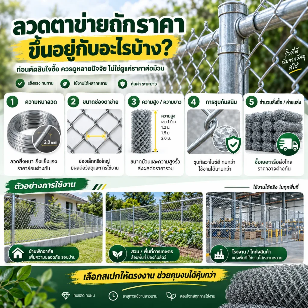 ลวดตาข่ายถักราคา ขึ้นอยู่กับอะไรบ้าง