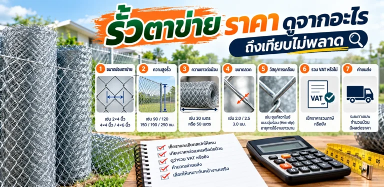 ราคารั้วตาข่ายปี 2569 คิดอย่างไร ทั้งราคาต่อเมตร ต่อม้วน และต่อตารางเมตร