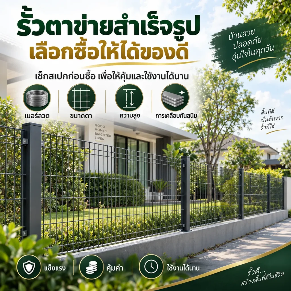 รั้วตาข่ายสำเร็จรูป เลือกซื้อให้ได้ของดี