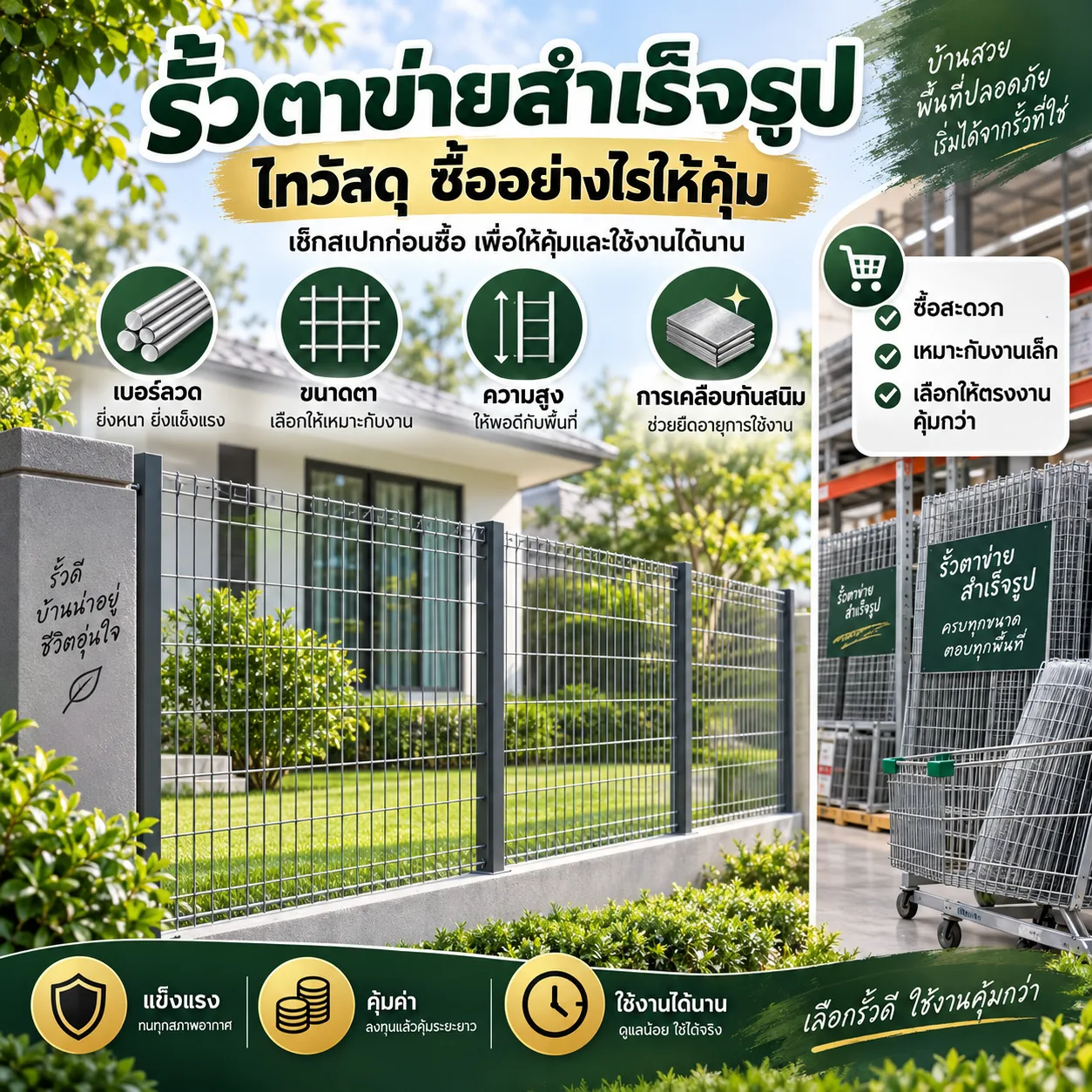 รั้วตาข่ายสำเร็จรูป ไทวัสดุ ซื้ออย่างไรให้คุ้ม