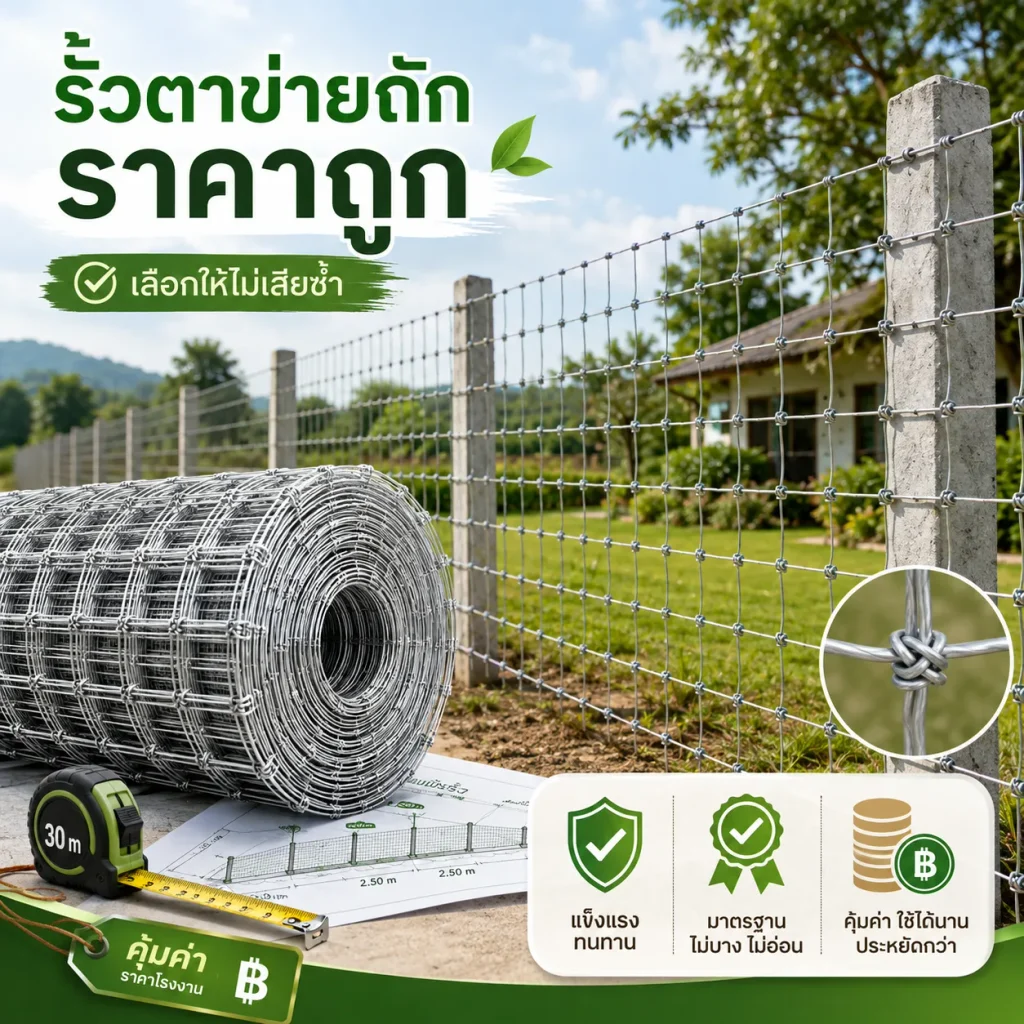 รั้วตาข่ายถักราคาถูก เลือกให้ไม่เสียซ้ำ