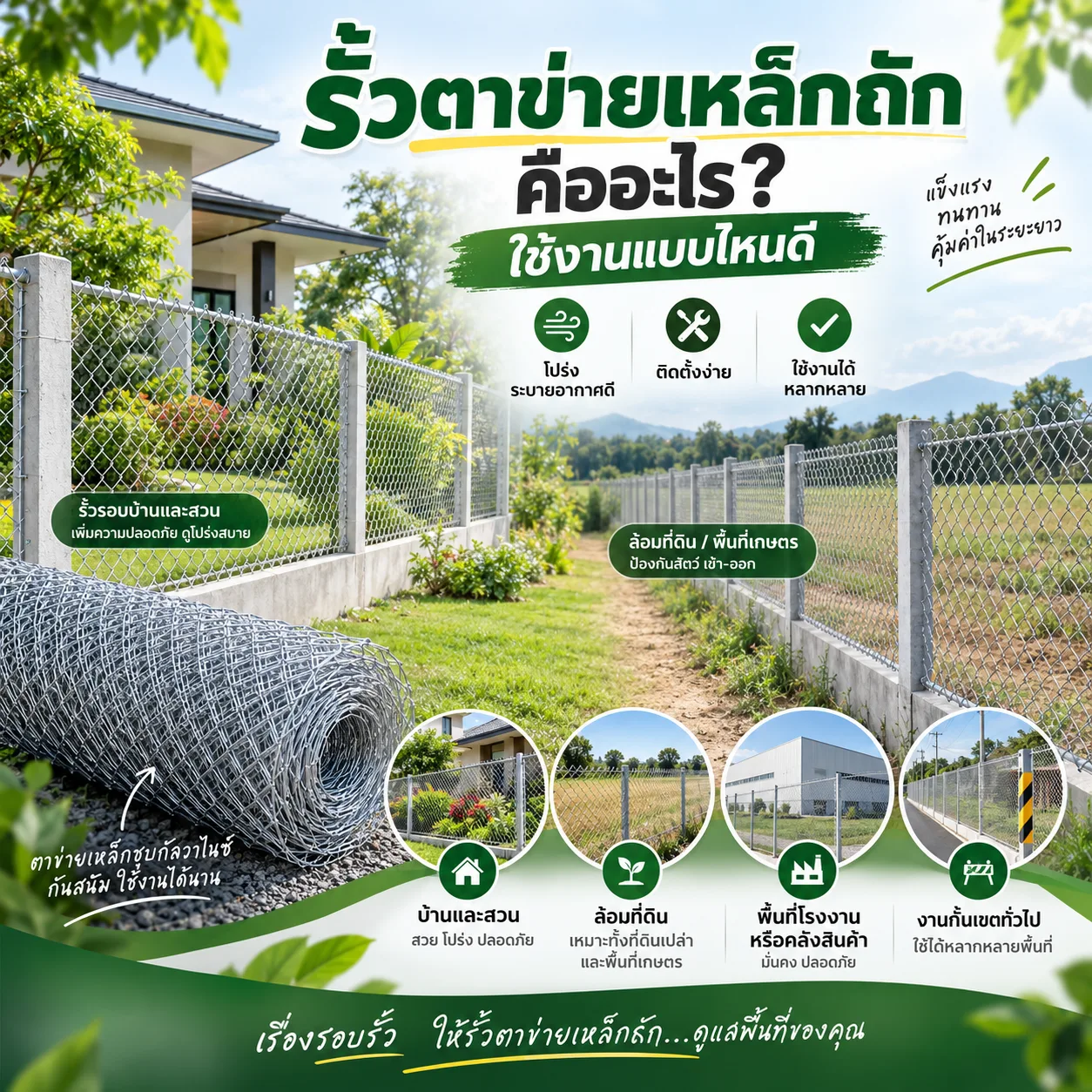 รั้วตาข่ายเหล็กถัก คืออะไร ใช้งานแบบไหนดี