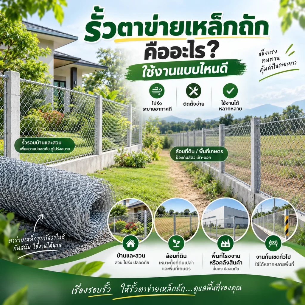 รั้วตาข่ายเหล็กถัก คืออะไร ใช้งานแบบไหนดี