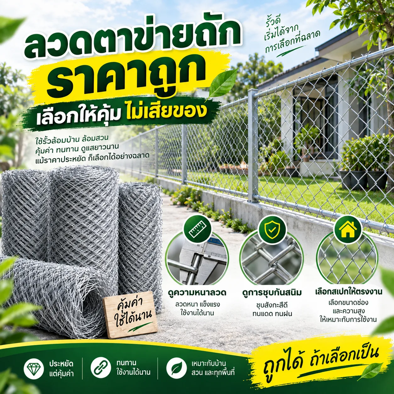 ลวดตาข่ายถัก ราคาถูก เลือกให้คุ้มไม่เสียของ