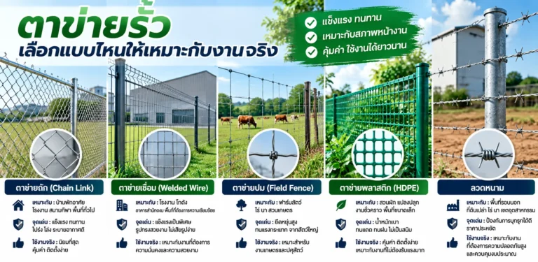 รั้วตาข่าย เลือกแบบไหนให้เหมาะกับงานจริง