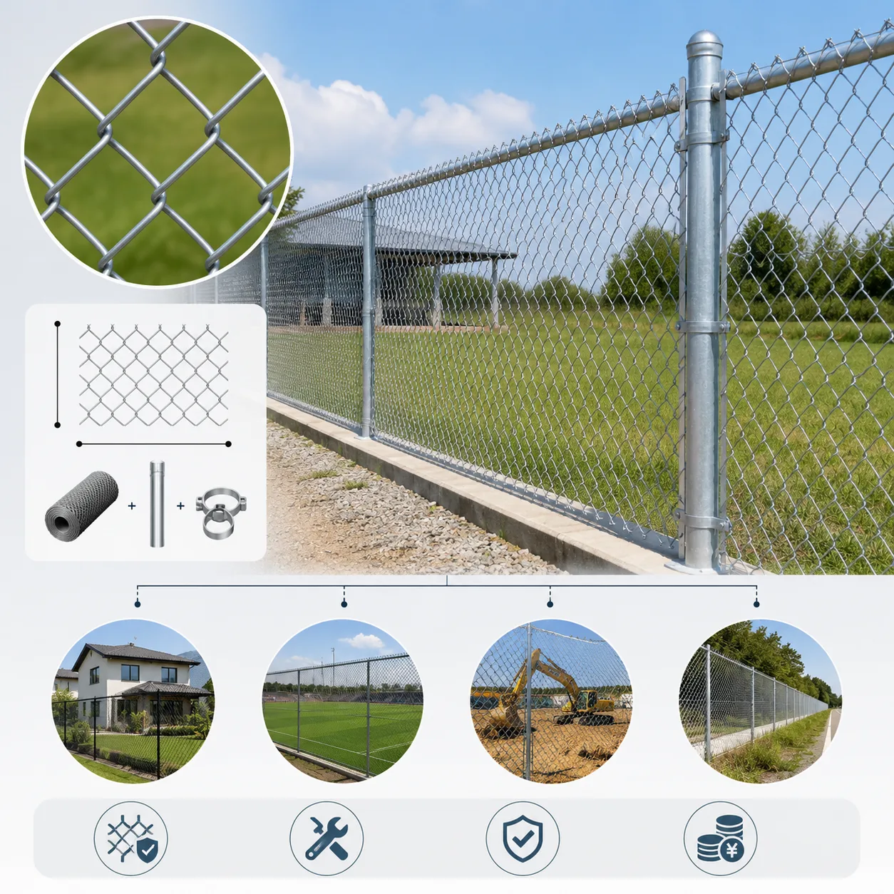 รั้วตาข่ายถัก chain link คืออะไร ใช้ยังไง