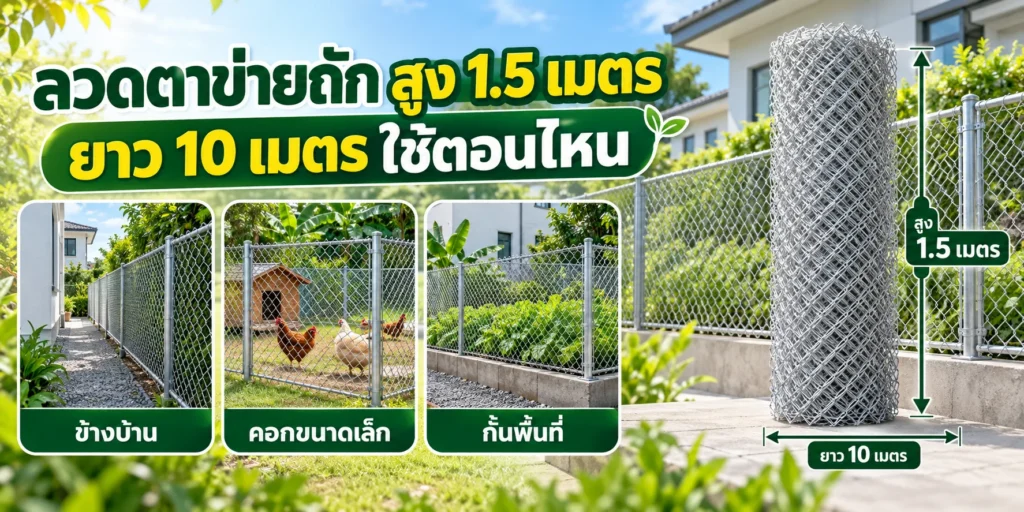 ลวดตาข่ายถัก สูง 1.5 เมตร ยาว 10 เมตร ใช้ตอนไหน