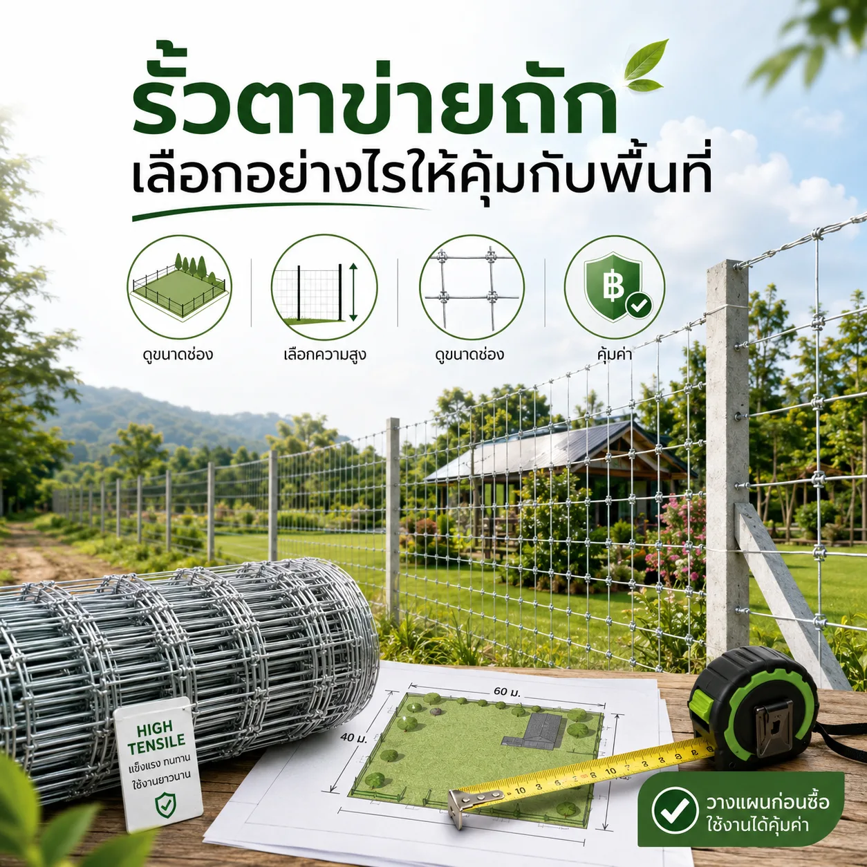รั้วตาข่ายถัก เลือกอย่างไรให้คุ้มกับพื้นที่