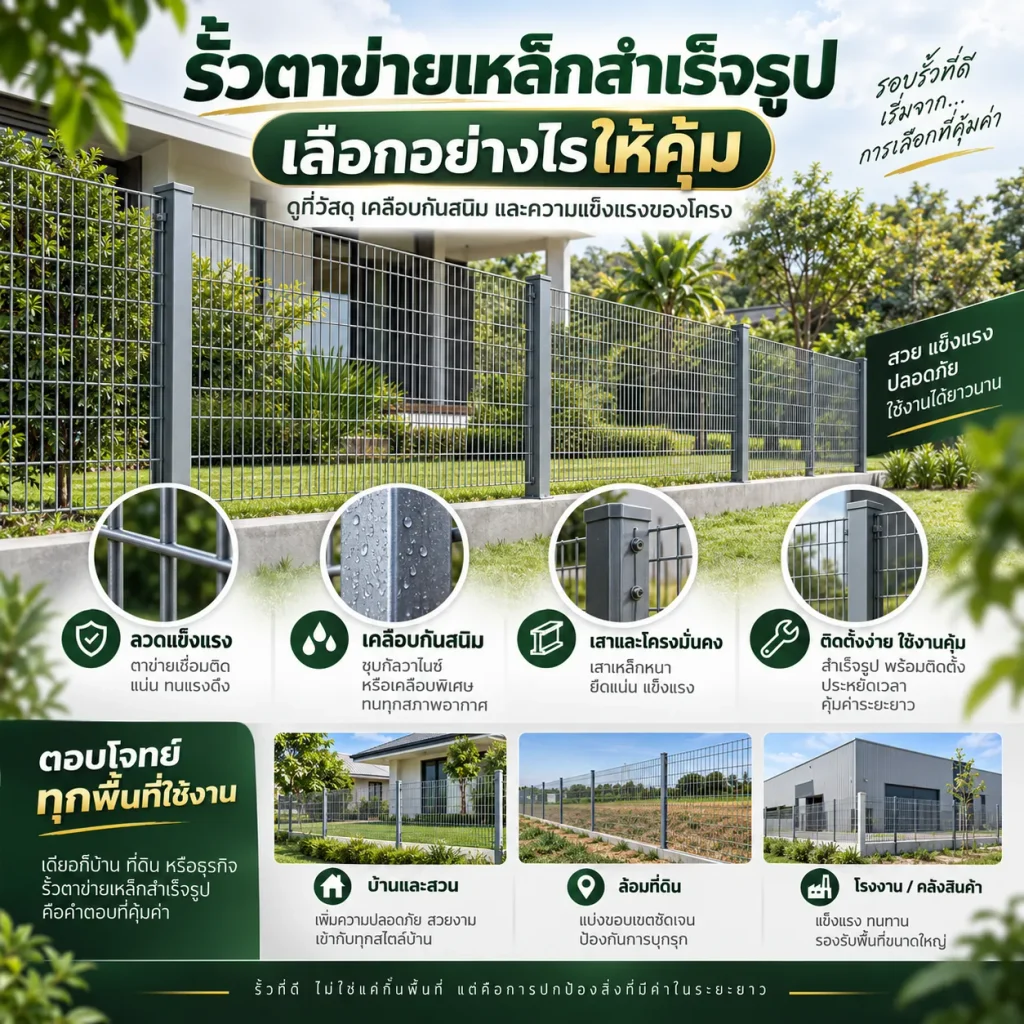 รั้วตาข่ายเหล็กสำเร็จรูป เลือกอย่างไรให้คุ้ม