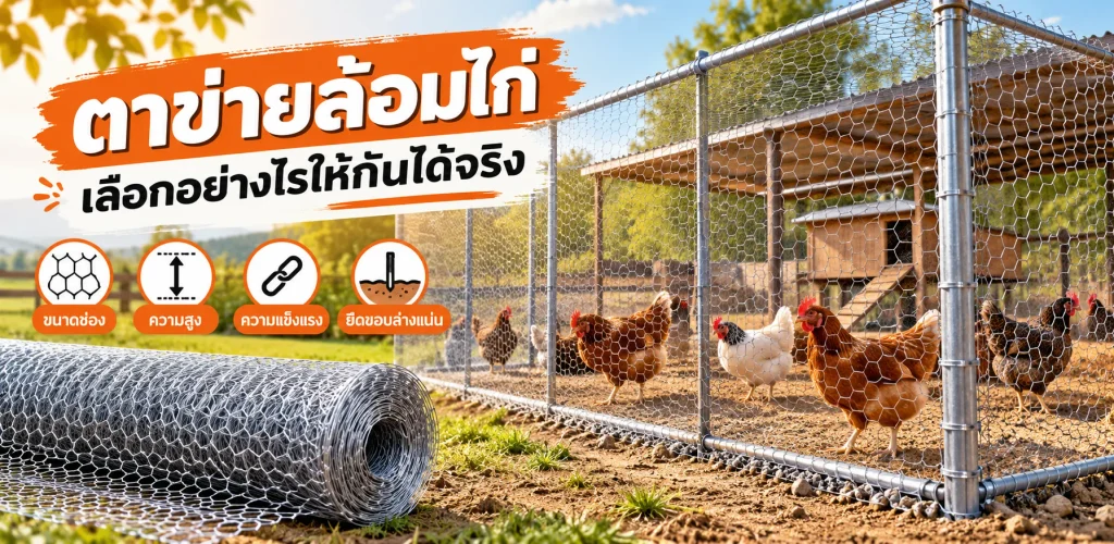 ตาข่ายล้อมไก่ เลือกอย่างไรให้กันได้จริง