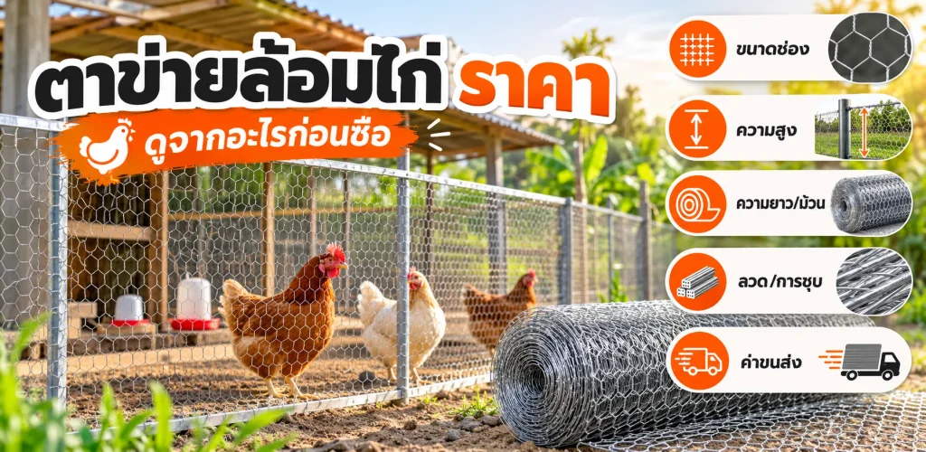 ตาข่ายล้อมไก่ ราคา ดูจากอะไรก่อนซื้อ